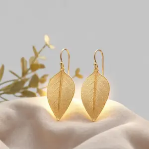Champagne Gold Leaf Earrings